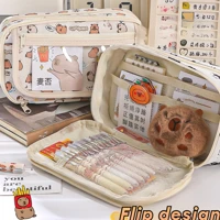 Imagem da promoção Kawaii Saco Multicamadas Capybara Transparente Para Lápis e Caneta de Grande Capacidade Material de