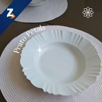 Imagem da promoção Kit 30 Prato Fundo com Borda Branco Refeição Churrasco Festa Pratos Plastico