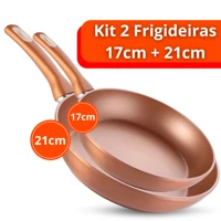 Imagem da promoção Kit 2 Frigideira Antiaderente Grande Cerâmica Não Gruda Não Vai ÓleoDomestico Cozinha Dieta