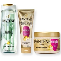 Imagem da promoção Pantene Kit Nutrição com Shampoo PRO-V Bambu Nutre & Cresce 400ml, Condicionador Diário com Pérolas