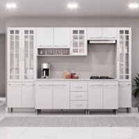 Imagem da promoção Cozinha Modulada Completa Fidelitá Viena 6 Peças 295cm 15 Portas 3 Gavetas Com Tampo Branco