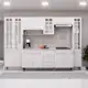 Cozinha Modulada Completa Fidelitá Viena 6 Peças 295cm 15 Portas 3 Gavetas Com Tampo Branco em oferta