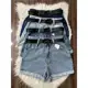 Short Mom Jeans Sem Lycra Com Cinto Couro Feimina em oferta
