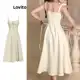 Vestido Feminino Liso com Laço Frontal e Traseiro em oferta