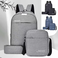 Imagem da promoção Mochila Bolsa Masculina Feminina Escolar Notebook Conjunto 3 peças 3-2