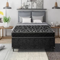 Imagem da promoção Cama Box Viúva + Colchão D20 - Suede Preto