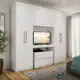 Guarda-Roupa Casal 6 Portas 2 Gavetas Porto Branco com Painel de TV Carraro em oferta