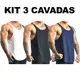 Kit 3 Regatas Masculinas Algodão Lisas Sem Estampa Básico Diversas Cores Para Academia e Esportes em oferta