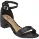 Sandália Feminina Lóris Shoes Croco Saltinho Bloco Quadrado Baixo Confortavel Preto 203-500 em oferta