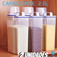 Imagem da promoção KIT 2 Pote Hermético 2,5L com Copo Medidor e Bico Dosador - Cozinha, Lavanderia e Multiuso - BC-105