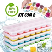 Imagem da promoção Kit 2 Formas de Gelo Silicone com Tampa