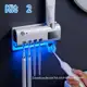 Kit Porta Escova Dentes Com Esterilizador Uv Aplicador Pasta de Dente Suporte Dispenser Escova em oferta