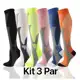 kit 3 Pares Meias De Compressão Homens Mulheres Correndo Esportivas De Ciclismo Joelho em oferta