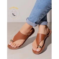 Imagem da promoção Sandalia Feminina Rasteirinha Anel Dedo Flat Leve e Confortavel