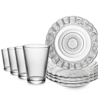 Imagem da Promoção Jogo De Pratos Fundos Egípcio 12 Peças Estrela Transparente Transparente