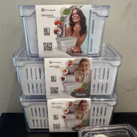 Imagem da promoção Kit Completo de Organizadores para Geladeira – 2 Unidades 5L + 1 Unidade 3,5L Acrílico