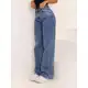 Calça Jeans Wide Leg Feminina Cintura Alta Pantalona em oferta