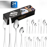 Imagem da promoção Kit Faqueiro Jogo de Talheres 24 Peças Talheres Prata de Aço Inox Garfo Colher Faca Colher De Mesa u