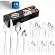 Kit Faqueiro Jogo de Talheres 24 Peças Talheres Prata de Aço Inox Garfo Colher Faca Colher De Mesa u em oferta
