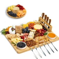 Imagem da promoção Kit Tábua Para Queijos Frios e Petiscos Petisqueira Magnetico Completo Facas, Garfos, Potinhos