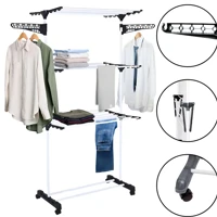 Imagem da promoção Varal De Chão Varal De Roupas 3 Andares Dobrável Grande C/ 4 Rodas Cor Cinza