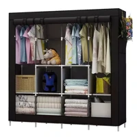 Imagem da promoção Arara Guarda Roupa Dobrável Armário Organizador Multiuso Roupeiro Cabideiro Sapateira b