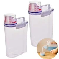 Imagem da promoção Kit Dispenser Plástico Lavanderia Com Tampa Dosadora Medidora 2L Sabão Em Pó