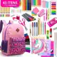 Kit Material Escolar Feminino Completo Com Sem Mochila Feminina Material Estojo Escolar Menina Rosa em oferta