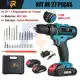 Furadeira de Impacto Parafusadeira de Elétrica Sem Fio 48V/12V 2Baterias 3 funções Kit de 29PCS em oferta