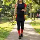Conjunto Esportivo Evangélica Legging Com Saia e Bolso + Cropped Academia Fitness em oferta
