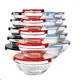 Conjunto 5 Potes Em Vidro Com Tampa Vasilhas Tigelas Bowls Marmita Para Armazenamento De Alimentos em oferta