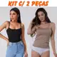 kit Com 2 Blusa Regata Básica Feminina Segunda Pele Blusinha Microfibra Modeladora Anágua Alcinha Re em oferta