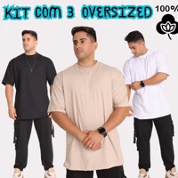Imagem da promoção Unidade ou Kit com 3 Oversized Masculina 100% Algodão Premium