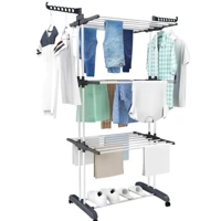 Imagem da promoção Varal Chão 3 Andares Apartamento Roupa 4 Rodas Dobrável Reforço Retrátil ENVIO IMEDIATO