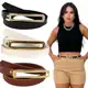 Kit Cinto Feminino Elegante Retangular Fino Fivela Dourada em oferta