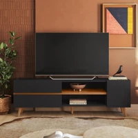 Imagem da promoção Rack Para Tv Até 65 3 Portas Purus - Colibri Cor Preto Fosco/Freijó