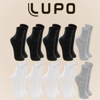 Imagem da promoção Kit com 10 Pares de Meias Lupo Sport Infantil Cano Curto Algodão Cores Básicas Menino e Menina