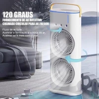 Imagem da promoção Refrigerador De Ar Ventilador Umidificador Dupla Giratório+rgb Camada Ventilador Climatizador Ar C/