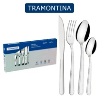 Imagem da promoção Kit Conjunto Jogo De Talheres Búzios 24 Peças Aço Inox Faqueiro Tramontina