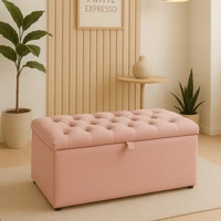 Imagem da promoção Baú Organizador Puff Estofado 90x40x42cm Multiuso com Tampa Desenhada para Sala,Quarto e Decoração
