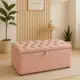 Baú Organizador Puff Estofado 90x40x42cm Multiuso com Tampa Desenhada para Sala,Quarto e Decoração em oferta