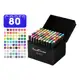Conjunto Canetas Marcador Canetinha Ponta Dupla 80 Cores Kit em oferta