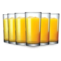 Imagem da promoção Jogo De Copos Em Vidro Kit 6 Peças Cozinha Água Suco Drink Transparente