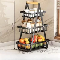 Imagem da promoção Cesto Fruteira de Mesa Aramado GRANDE 2 e 3 andares em Metal Organizador Multiuso Frutas Legumes