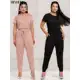 Conjunto Feminino em Malha Suede Light Calça Jogguer Blusa Feminina Confortável Fardamento Blusa em oferta