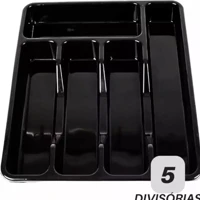 Imagem da promoção Porta Talher Suporte Organizador de Gaveta Cozinha Resistente 5 Divisórias Durável Versátil Bonito