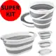 Kit Com Balde Retrátil 10 Litros E Cesto Dobrável 26 Litros Silicone Resistente Com Alça em oferta