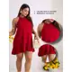 Vestido Feminino Curto com Babado na Barra e Gola Alta – Look Moderno e Confortável em oferta