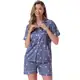 Z&D Lingerie Conjunto Pijama Feminino Curto Azul com Estampa de Corações e Bolinhas SY11 em oferta