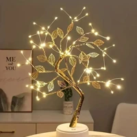 Imagem da promoção Luminaria Arvore LED Folhas Dourada para Casa Decoração do Quarto Iluminação de Mesa de Cabeceira
